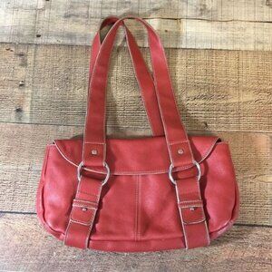 Kenneth Cole Reaction Red‎ Genuine Leather Shoulder Bag Handbag Baggette Y2K